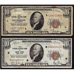 Lot of (2) 1929 Federal Reserve Bank National Currency Notes