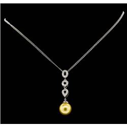 14KT White Gold South Sea Cultured Pendant with Chain