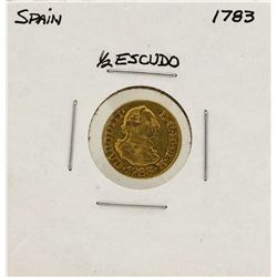 1783 Charles III Spanish 1/2 Escudos Gold Coin