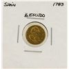 Image 1 : 1783 Charles III Spanish 1/2 Escudos Gold Coin