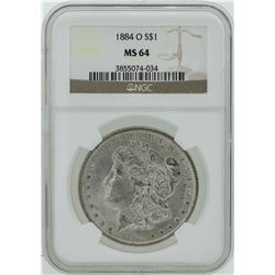 1884-O $1 Morgan Silver Dollar Coin NGC MS64