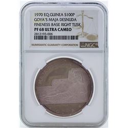 1971 Equatorial Guinea 100 Pesetas Proof Silver Coin NGC PF68 Ultra Cameo
