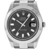 Image 1 : Mens Rolex SS 41MM Dark Rhodium Baguette Diamond Datejust 2 Oyster Band Wristwat