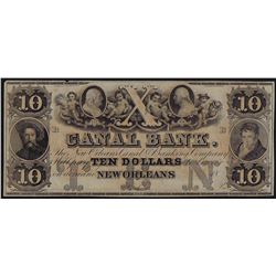 1800s $10 Canal Bank New Orleans Obsolete Bank Note