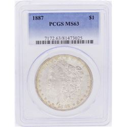 1887 $1 Morgan Silver Dollar Coin PCGS MS63