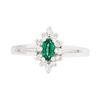 Image 1 : 14KT White Gold 0.30ct Emerald and Diamond Ring