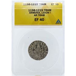 1198-1219 Armenia Tram Levon I Coin ANACS EF40