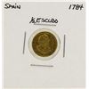 Image 1 : 1784 Charles III Spanish 1/2 Escudos Gold Coin
