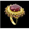 Image 4 : 14KT Yellow Gold 15.78ctw Ruby and Diamond Ring