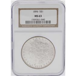 1896 $1 Morgan Silver Dollar Coin NGC MS63