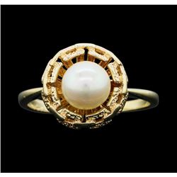 14KT Yellow Gold Ladies Pearl Ring