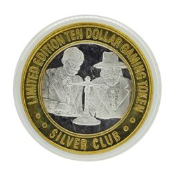 .999 Silver Silver Club Casino Sparks, NV $10 Limited Edition Casino Gaming Toke