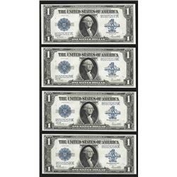 Cut Sheet of (4) 1923 $1 Silver Certificate Notes