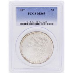 1887 $1 Morgan Silver Dollar Coin PCGS MS63