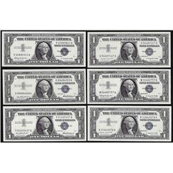 Lot of (6) 1957 $1 Silver Certificate Notes