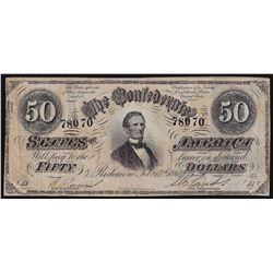 1861 $50 Confederate States of America Note