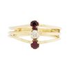 Image 1 : 14KT Yellow Gold 0.10ctw Ruby and Diamond Ring