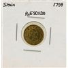 Image 1 : 1759 Ferdinand VI Spanish 1/2 Escudos Gold Coin