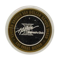 .999 Silver Las Vegas, Nevada Hilton $10 Casino Limited Edition Gaming Token