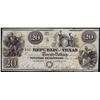 Image 1 : 1840 $20 Republic of Texas Treasury Department Obsolete Note Cut Canceled