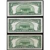 Image 2 : Lot of (3) 1953 $5 Silver Certificate Notes