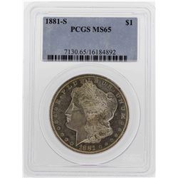 1881-S $1 Morgan Silver Dollar Coin PCGS MS65
