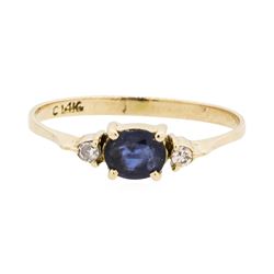 14KT Yellow Gold Lady's 1.00ct Sapphire and Diamond Ring