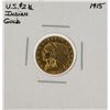 Image 1 : 1915 $2 1/2 Indian Head Quarter Eagle Gold Coin