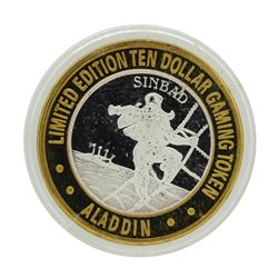 .999 Silver Aladdin Resort Casino Las Vegas, NV $10 Limited Edition Gaming Token