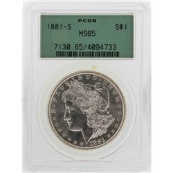 1881-S $1 Morgan Silver Dollar Coin PCGS MS65