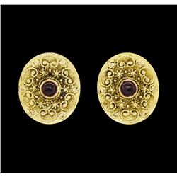 14KT Yellow Gold 0.50ctw Garnet Earrings