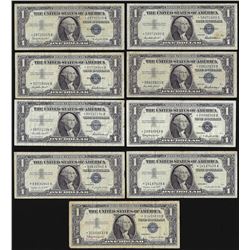 Lot of (9) 1957 $1 Silver Certificate STAR Notes