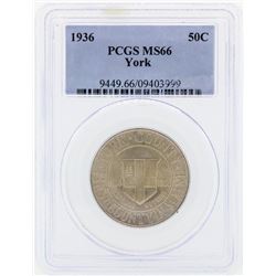 1936 York Commemorative Half Dollar Coin PCGS MS66