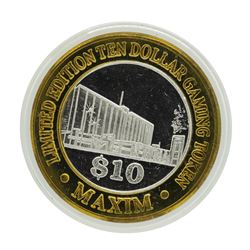 .999 Silver Maxim Hotel & Casino Las Vegas, NV $10 Limited Edition Gaming Token