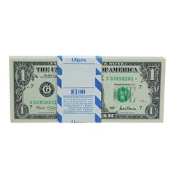 Pack of (100) Consecutive 2001 $1 Federal Reserve STAR Notes Chicago