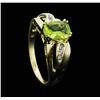Image 4 : 10KT Yellow Gold Ladies 1.50ct Peridot and Diamond Ring