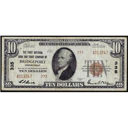 1929 $10 National Bank of Bridgeport, Connecticut National Currency Note CH# 335