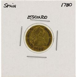 1780 Carlos III Spanish Escudo Gold Coin