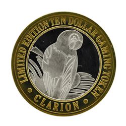 .999 Silver Clarion Hotel & Casino Reno, Nevada $10 Limited Edition Casino Gamin