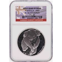 2007 $1 Australia Koala Silver Coin NGC MS69 First Year of Issue