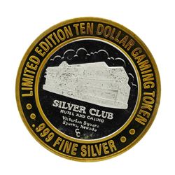 .999 Silver Silver Club Casino Sparks, NV $10 Limited Edition Casino Gaming Toke