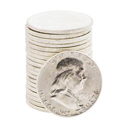 Roll of (20) 1963 Brilliant Uncirculated Franklin Half Dollar Coins