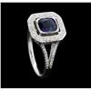 Image 4 : 14KT White Gold 1.19ct Sapphire and Diamond Ring