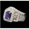 Image 2 : 18KT White Gold 1.09ctw Tanzanite and Diamond Ring