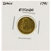 Image 1 : 1791 Charles IV Spanish Escudo Gold Coin