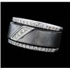 Image 2 : Men's 14KT White Gold 0.93ctw Diamond Wedding Ring
