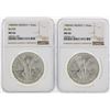 Image 1 : Set of (2) 1985MO Mexico $1 Silver Coin NGC MS66