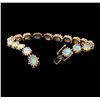 Image 4 : 14KT Rose Gold 8.41ctw Opal and Diamond Bracelet