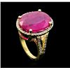 Image 4 : 14KT Yellow Gold 16.29ct Ruby and Diamond Ring