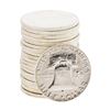 Image 2 : Roll of (20) 1963 Brilliant Uncirculated Franklin Half Dollar Coins